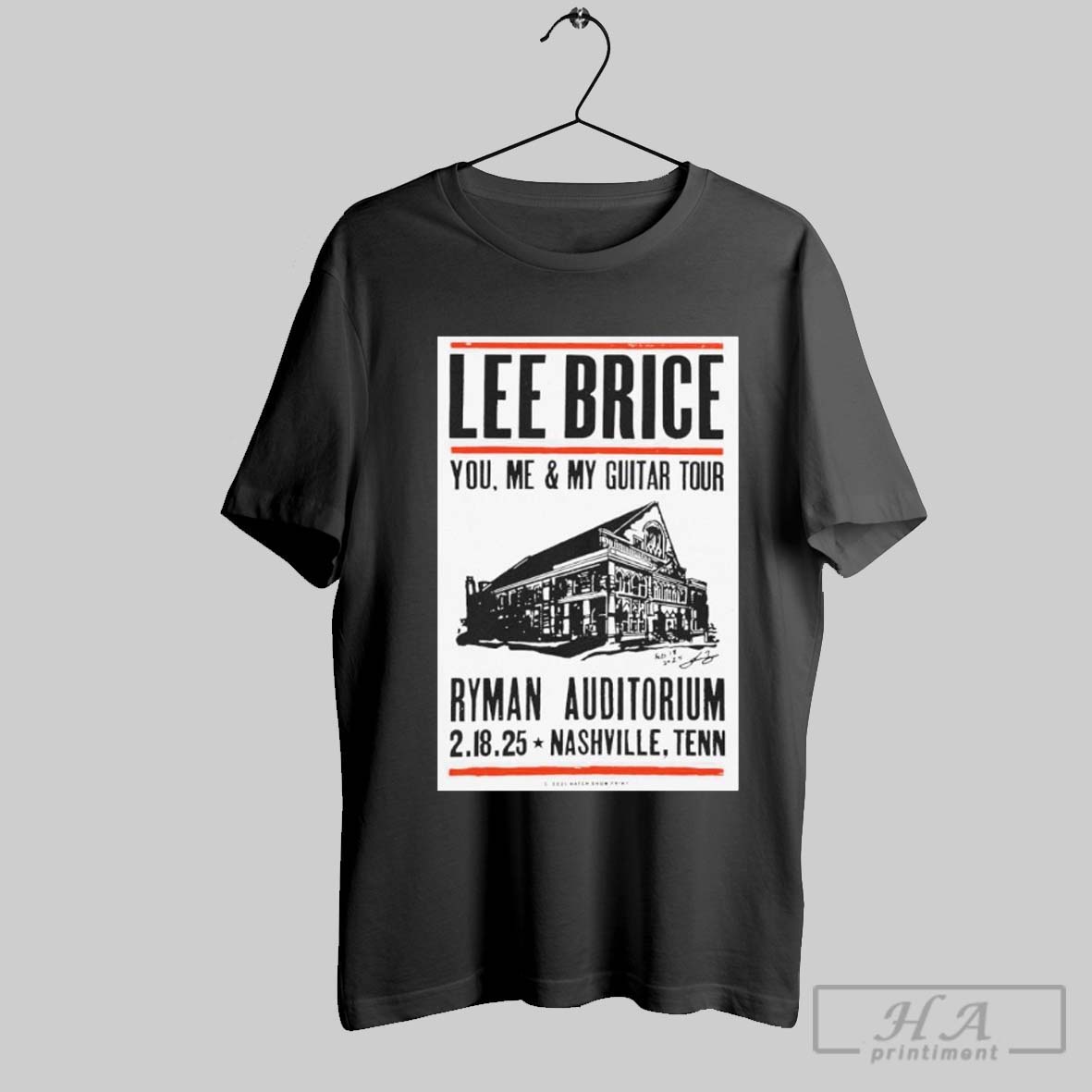 Lee Brice You Me My Guitar Tour 2 18 2025 Nashville Tn Event Poster Shirt