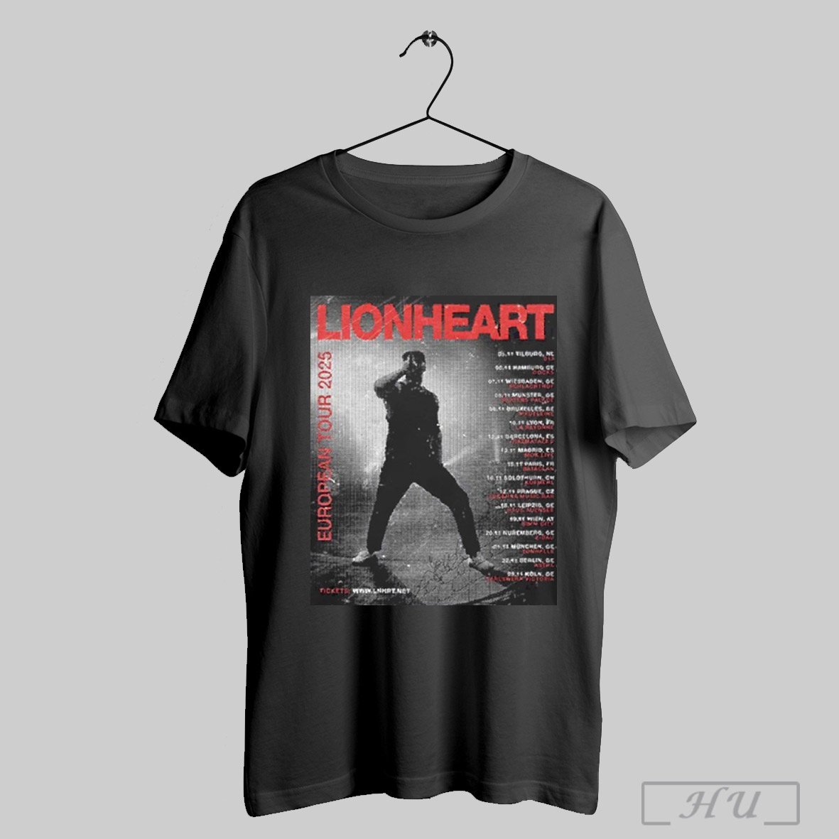 Lionheart European Tour 2025 Poster Lineup Two Sides Unisex Shirt