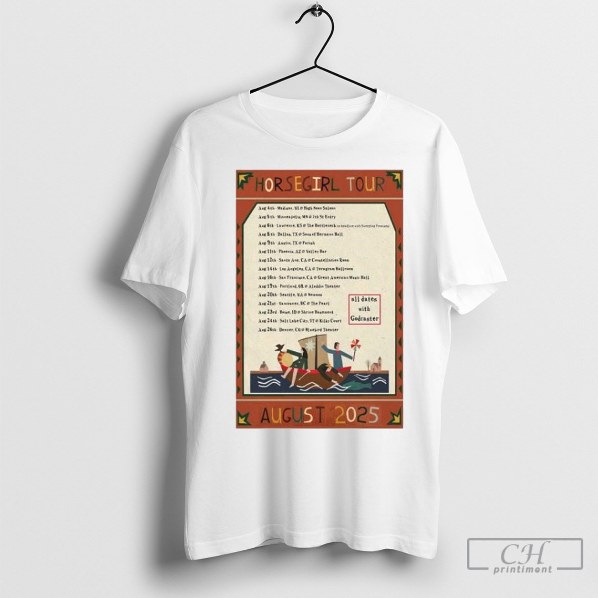 Horsegirl All Dates With Godcaster Tour August 2025 Shirt Tee