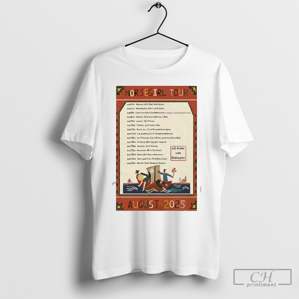 Horsegirl All Dates With Godcaster Tour August 2025 Shirt