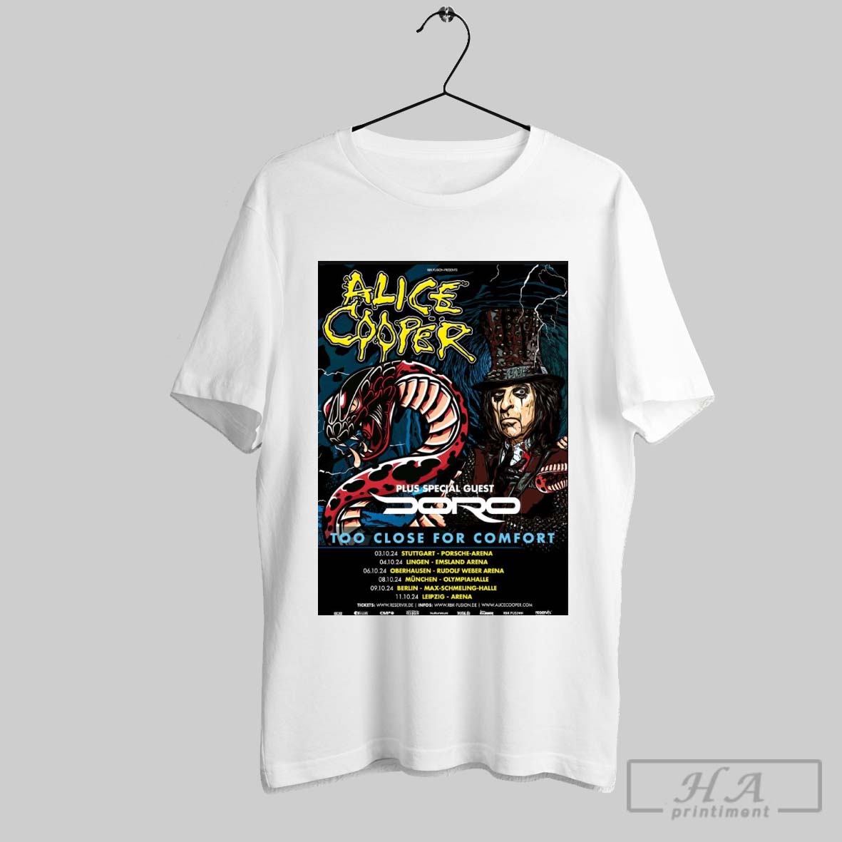 Alice Cooper Too Close For Comfort Tour 2025 Shirt