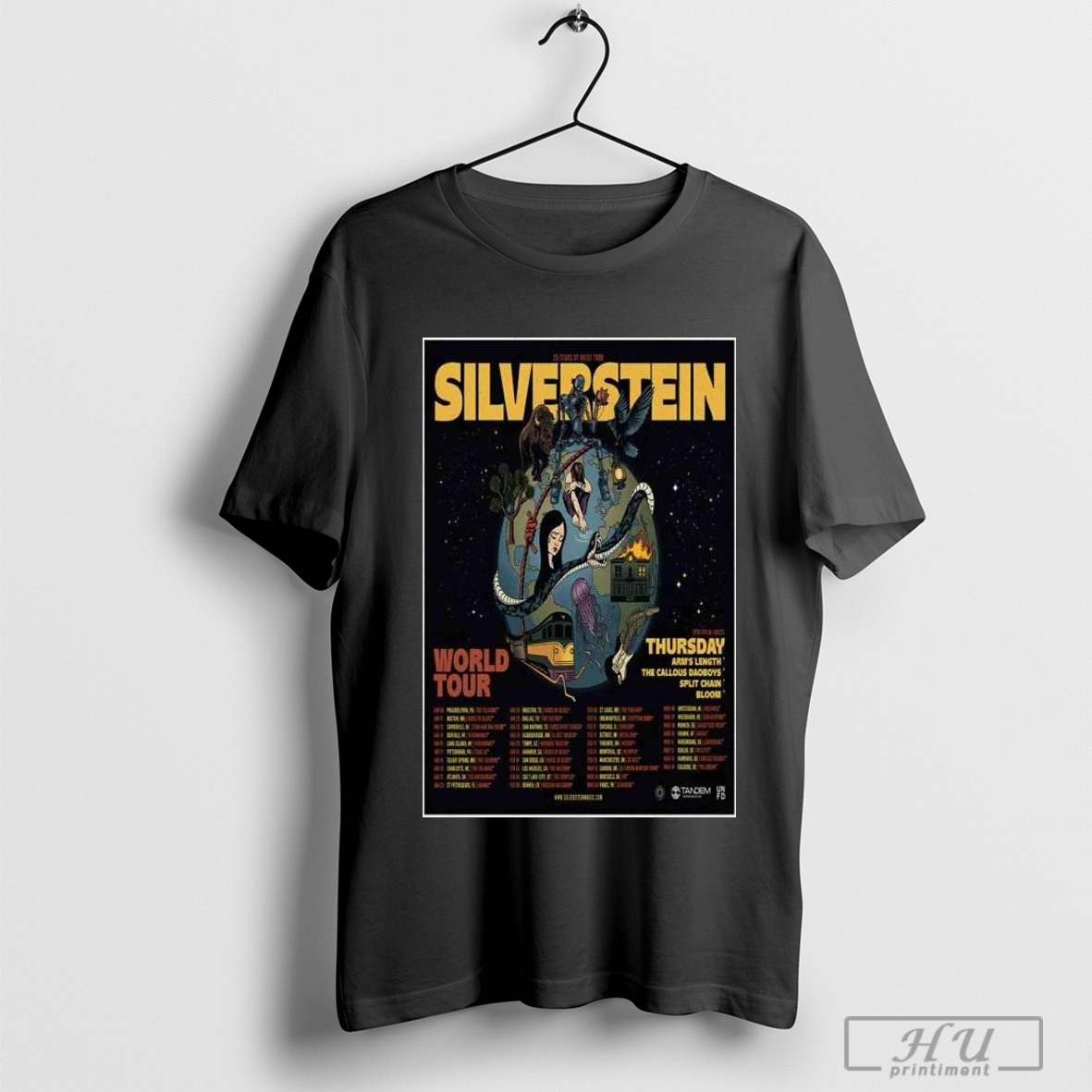 Silverstein 25 Year Of Noise World Tour 2025 Poster Shirt