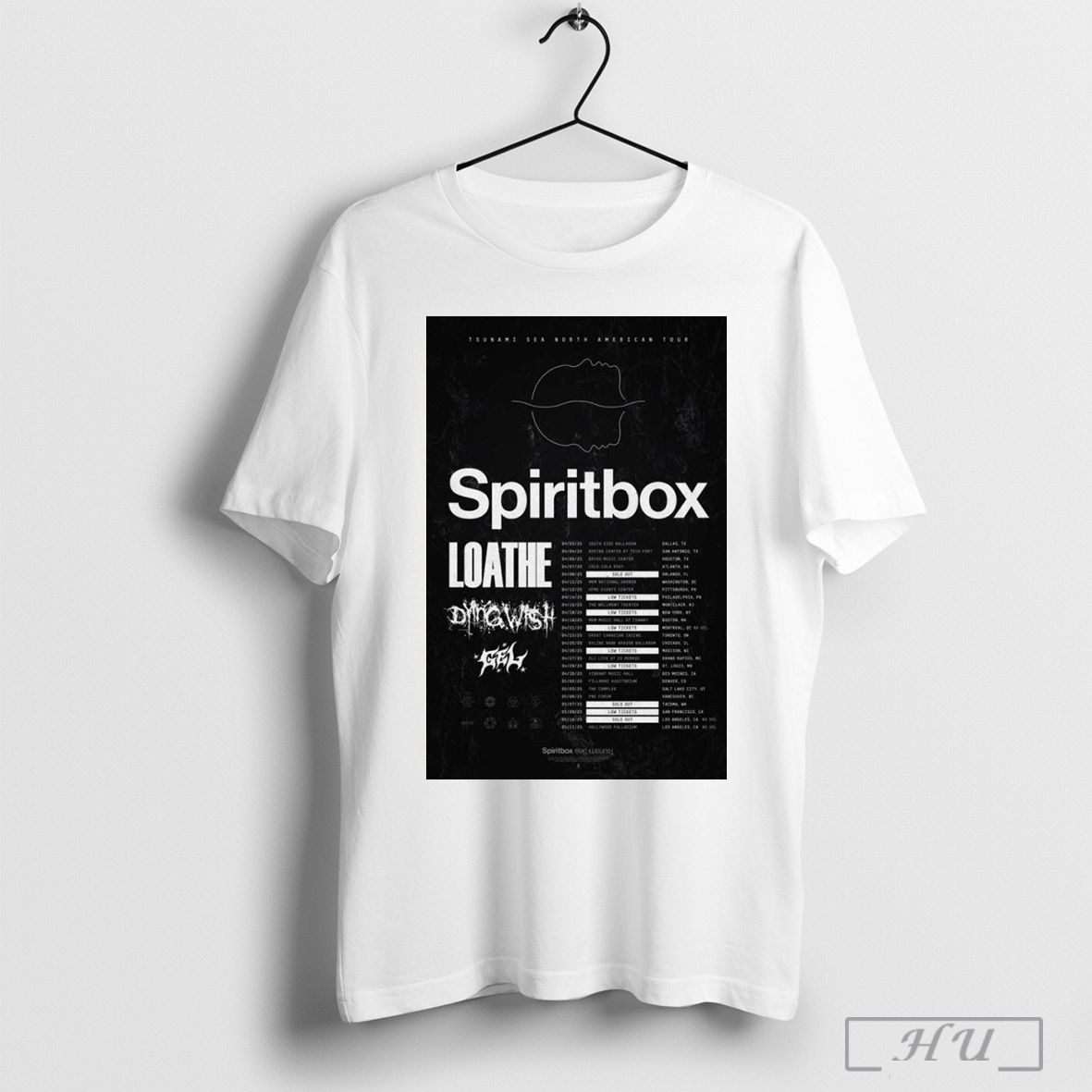 Spiritbox Loathe Dying Wish Gel Tour Headlining 2025 Shirt