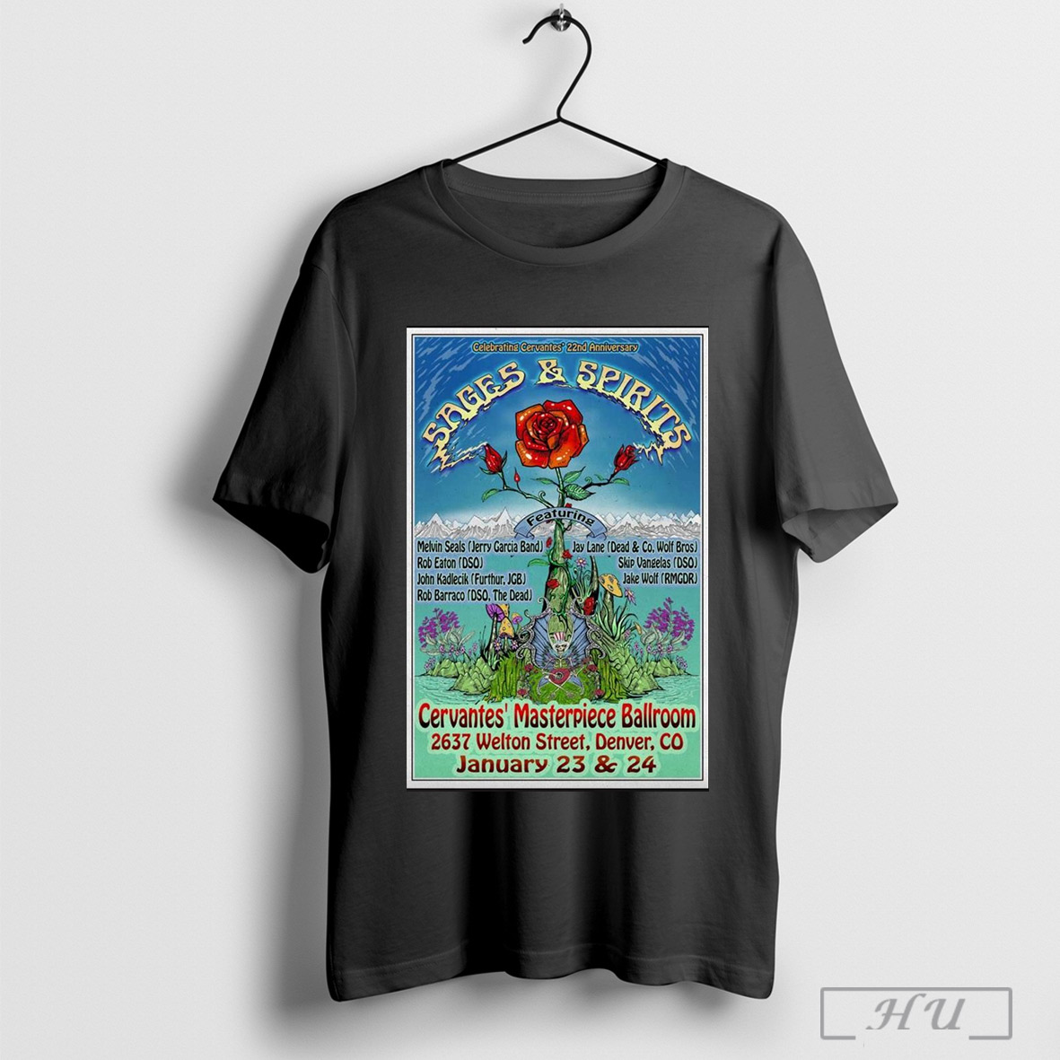 Poster Sages And Spirits Jan 23 24 2025 At Cervantes Masterpiece Ballroom In Denver Co Tour Shirt