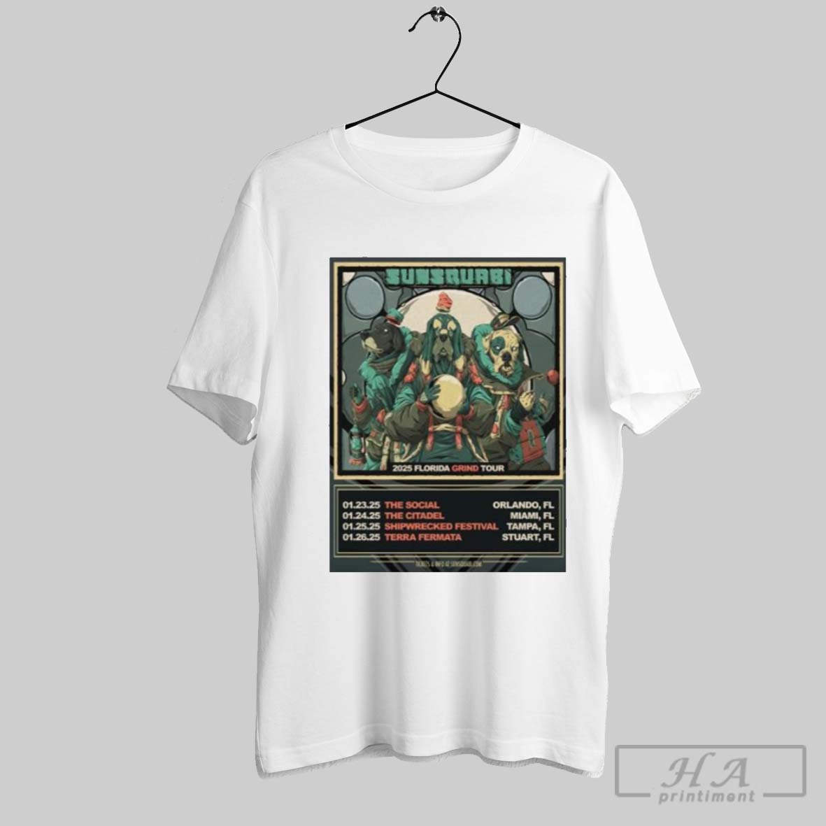 Official Sunsquari Florida Grind Tour 2025 Poster Shirt