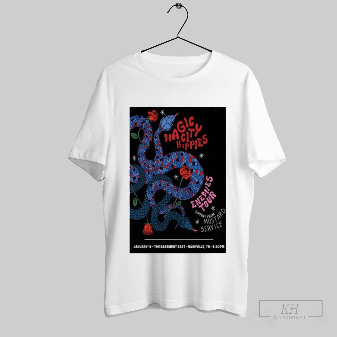 Official Poster Magic City Hippies In Nashville Tn On January 16 2025 Enemies Tour Mustard Service Shirt