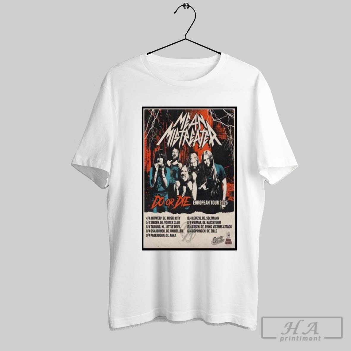 Official Mean Mistreater European Tour 2025 Poster Shirt