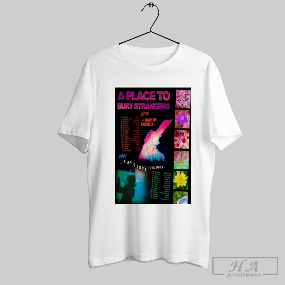Official Poster A Place To Bury Strangers April And May Tour 2025 Shirt