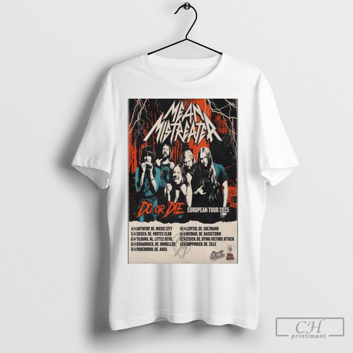 Official Mean Mistreater European Tour 2025 Poster Shirt