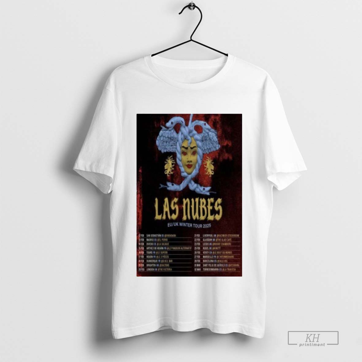 Las Nubes Eu Uk Winter Tour 2025 Poster Shirt Shirt Cutom Poster Coffee Mugs Ornaments