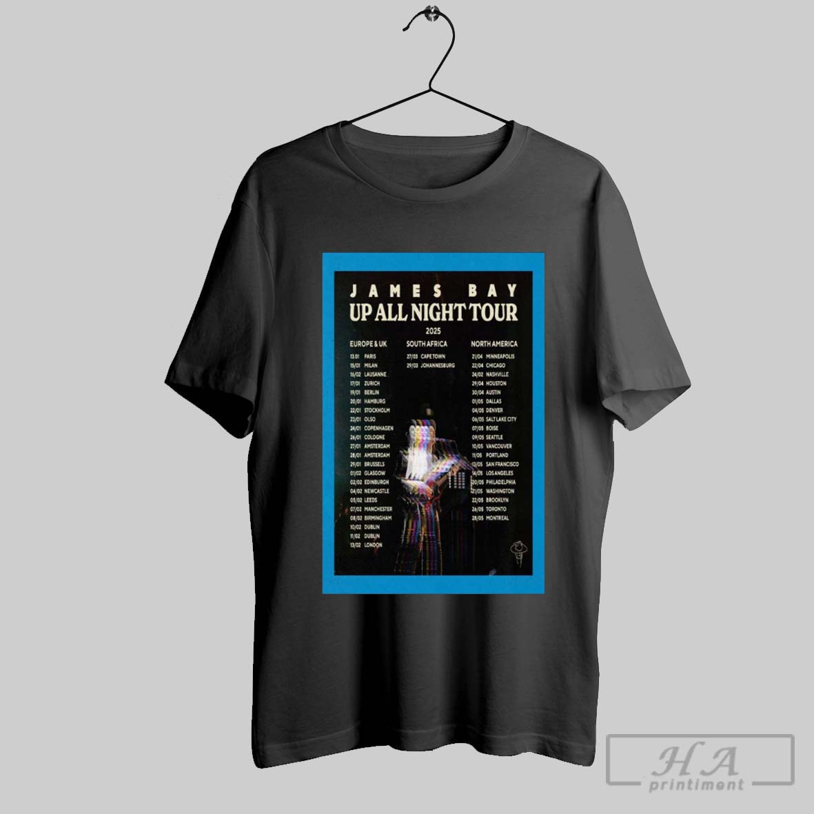 James Bay Up All Night Tour 2025 Poster Shirt