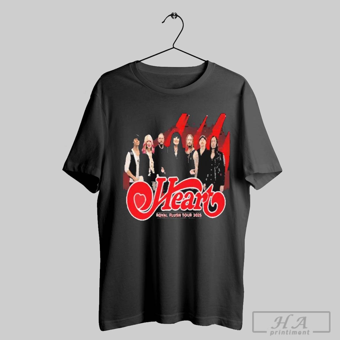 Group Image Heart Band Royal Flush Tour 2025 Shirt
