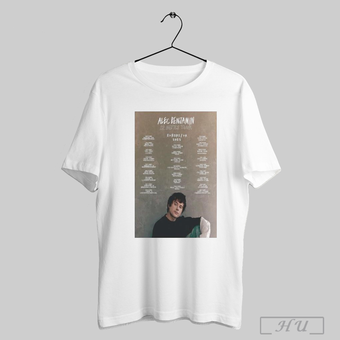 12 Notes Eu Uk Tour 2025 Alec Benjamin Poster Shirt Poster