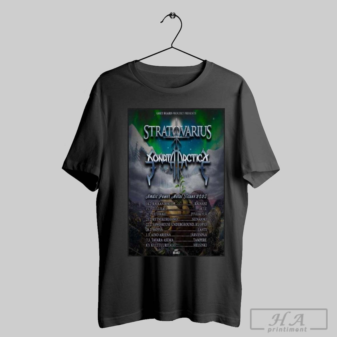 Official Nordic Power Metal Titans Tour 2025 Stratovarius Shirt
