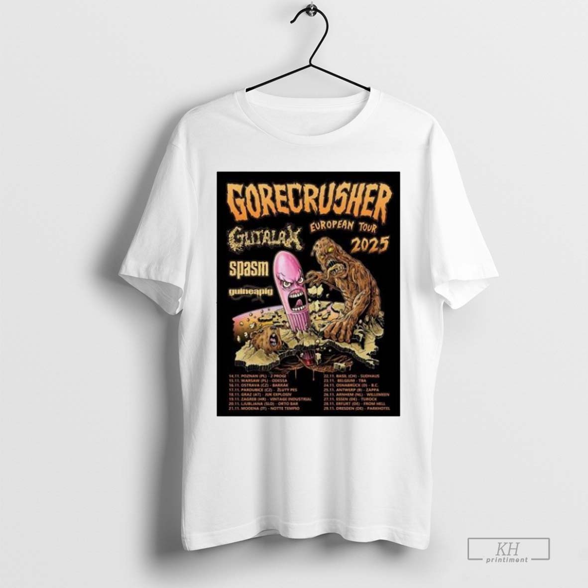 Official Gorecrusher European Tour 2025 Poster Shirt Shirt Cutom Poster Coffee Mugs Ornaments