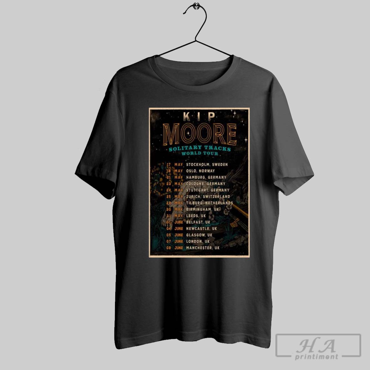 Kip Moore Solitary Tracks World Tour 2025 Poster Shirt