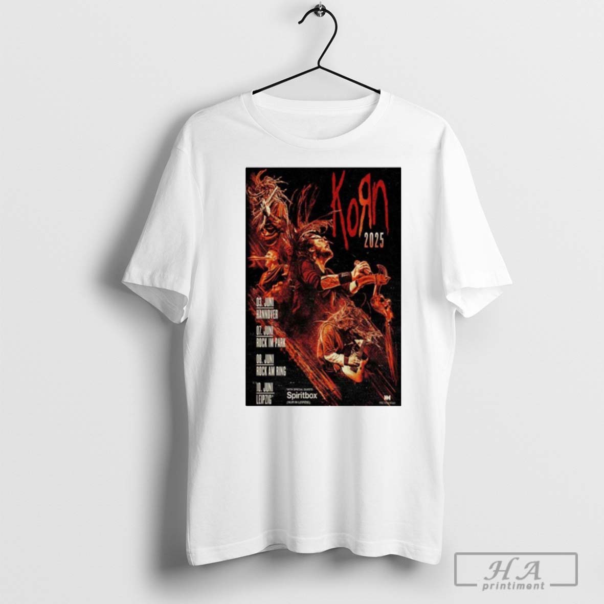 Korn Jun Hannover Rock Im Park Rock Am Ring Leipzig Spiritbox With Special Guests Tour 2025 Poster Shirt