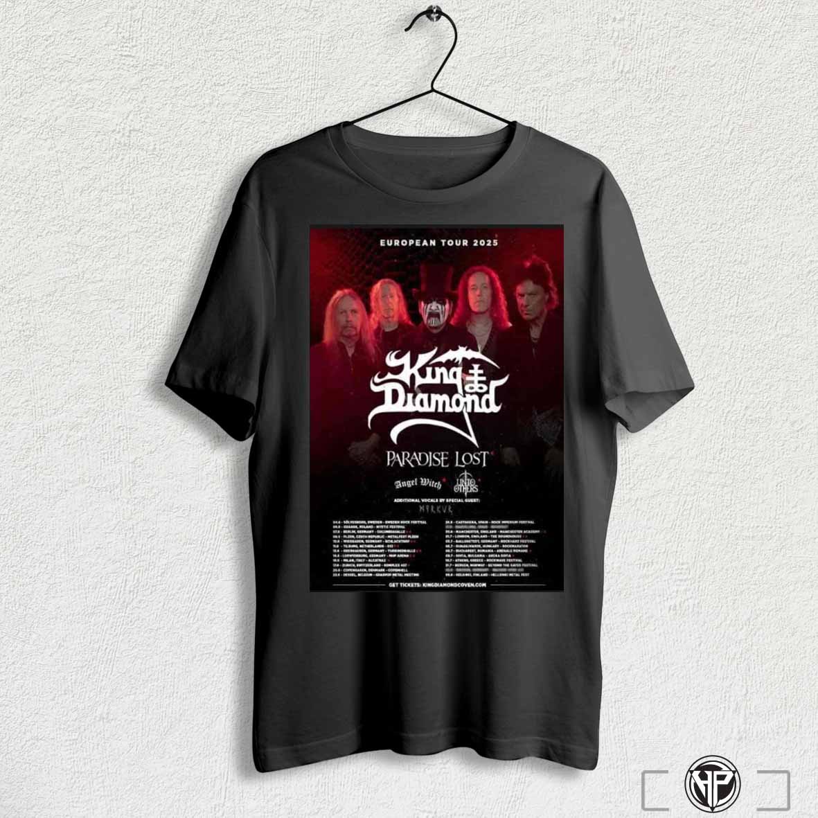 King Diamond European Tour 2025 Paradise Lost Angel Witch Unto Others Performances Scheduled Shirt