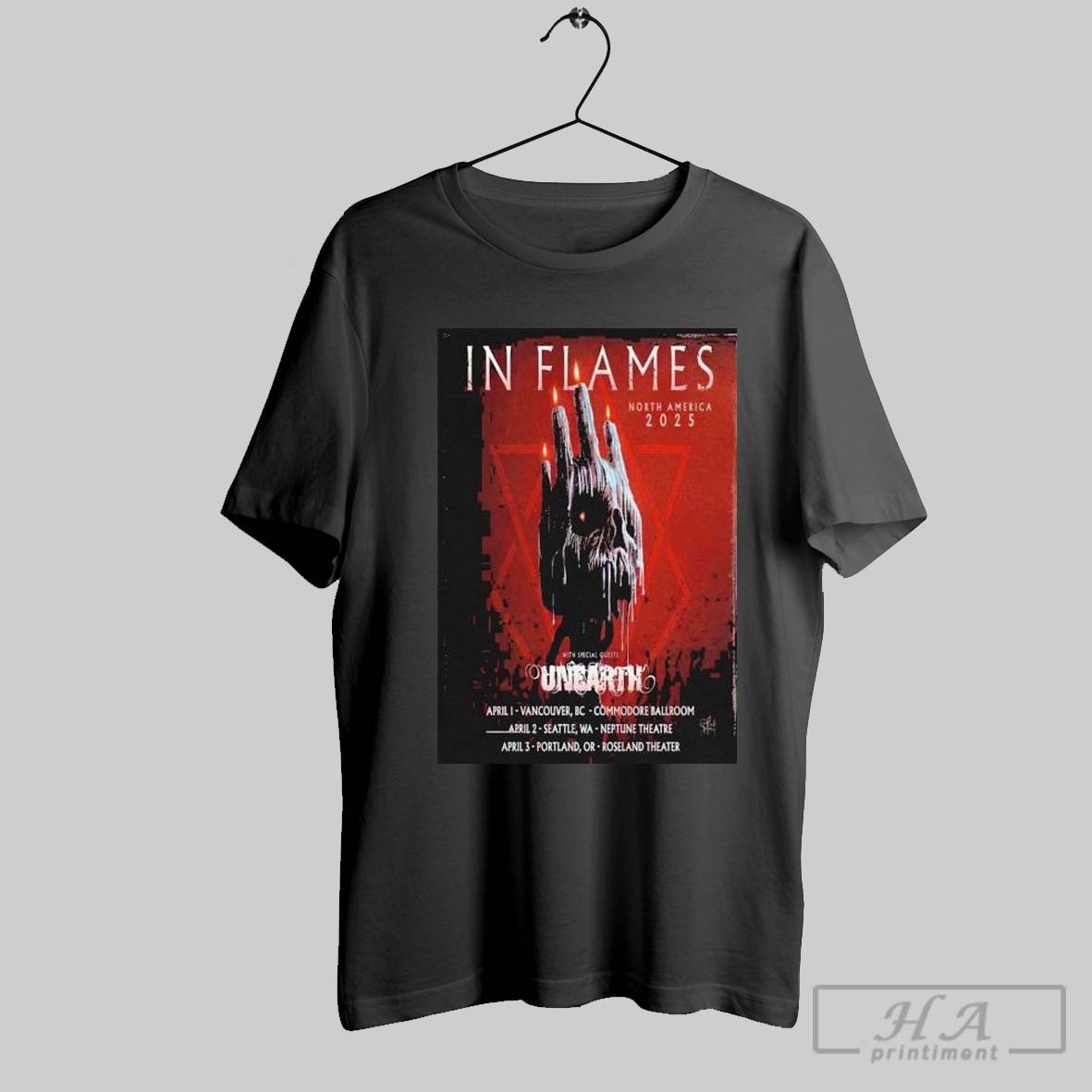 In Flames 2025 North America Tour Shirt