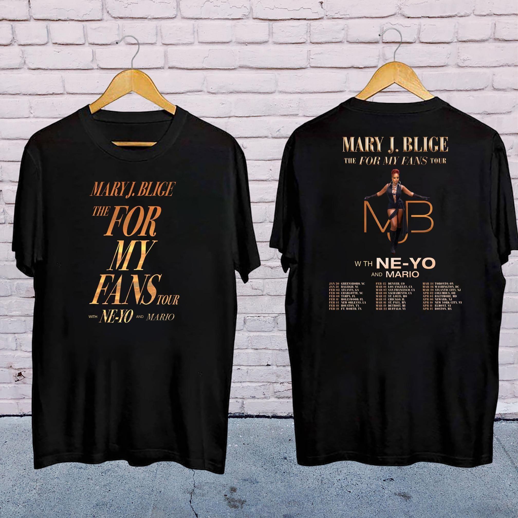 2025 Mary J Blige The For My Fans Tour Double Side Shirt
