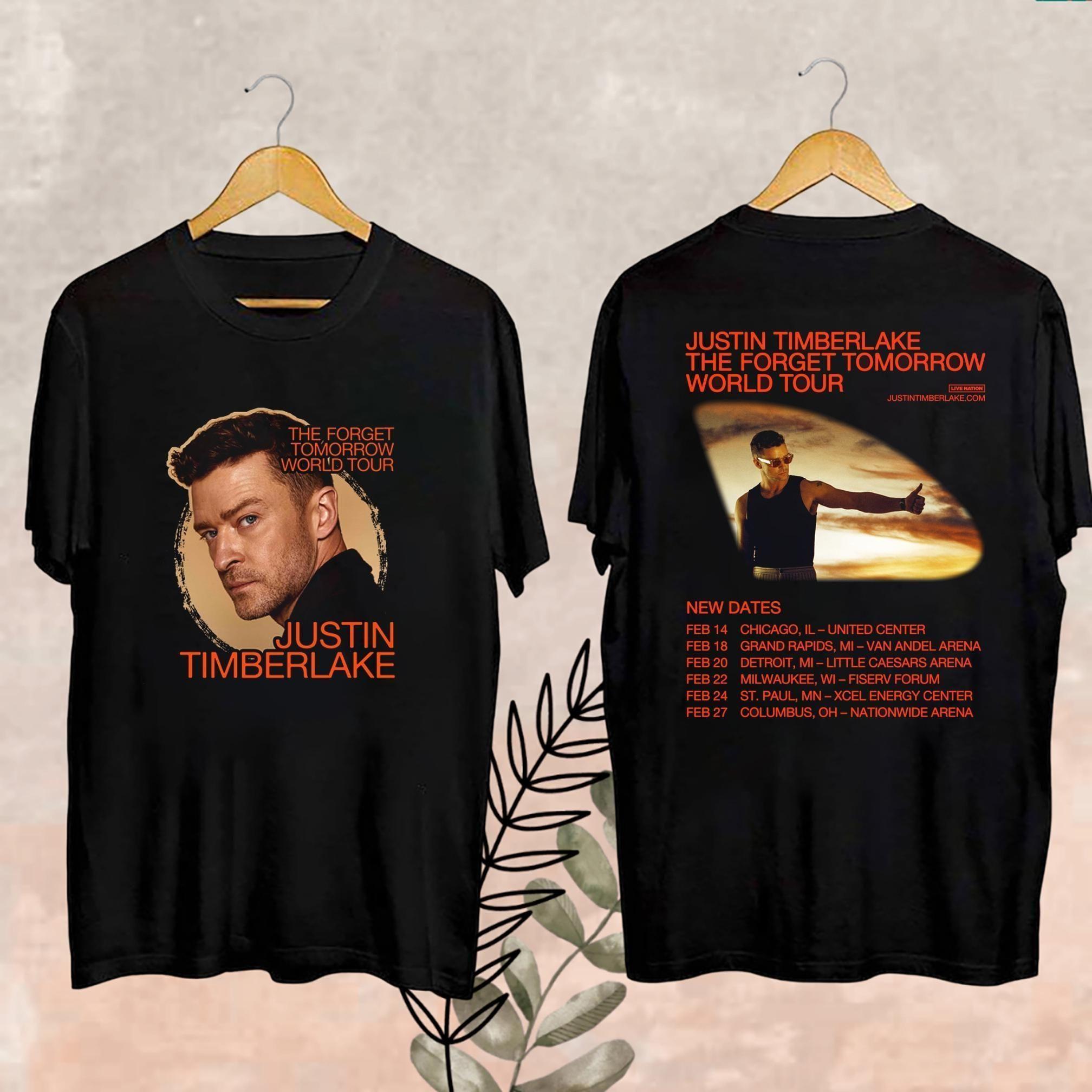 2025 Justin Timberlake The Forget Tomorrow World Tour Shirt Double Side Apparel