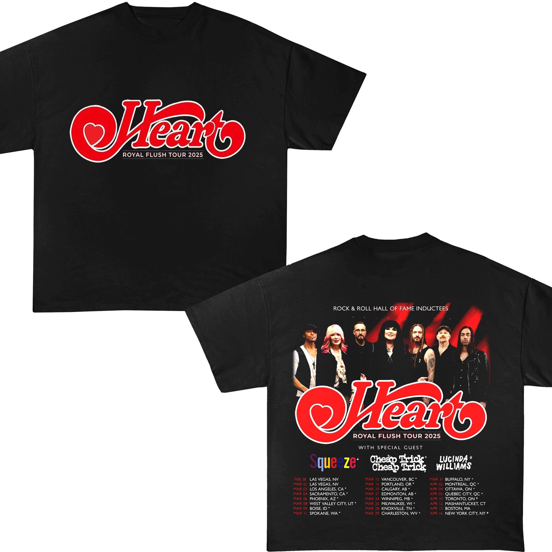 2025 Heart Band Royal Flush Tour Shirt, Rock Band Heart Tour 2025 Shirt, Heart Band Fan Gift, Heart Band Merch, Heart Band Graphic Shirt