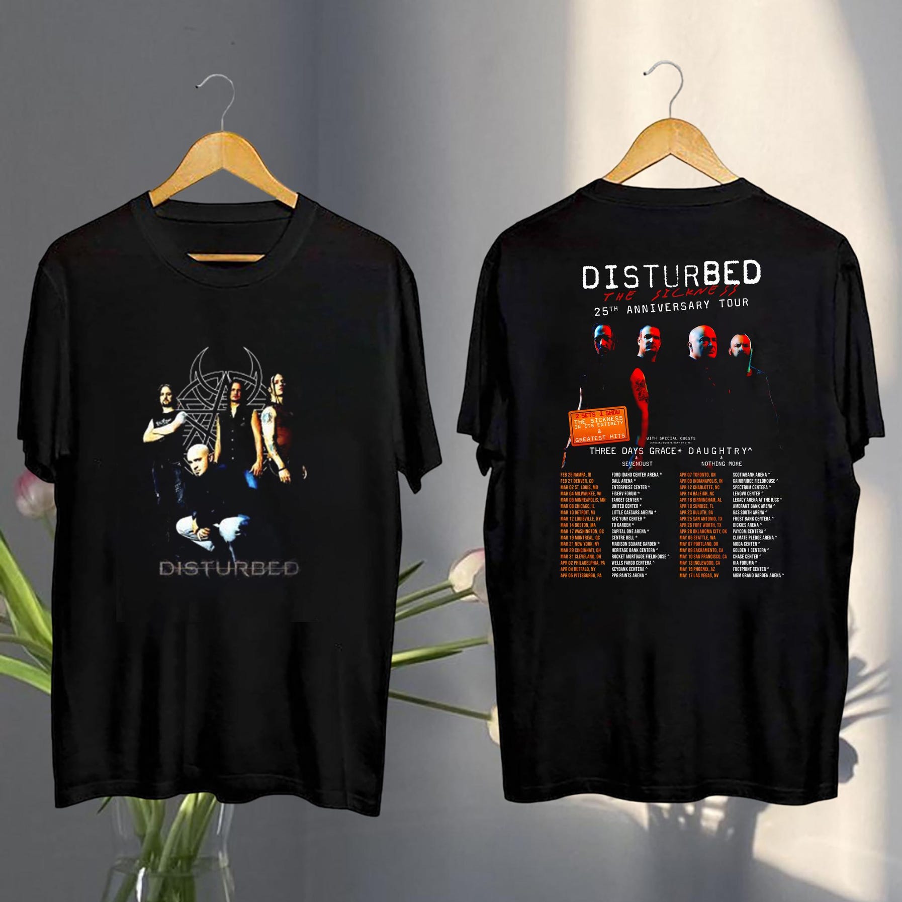 The Sickness Graphic Tee, 2025 Disturbed The Sickness 25Th Anniversary Tour Shirt, Disturbed Fan Gift, Disturbed Rock Band, Disturbed Merch
