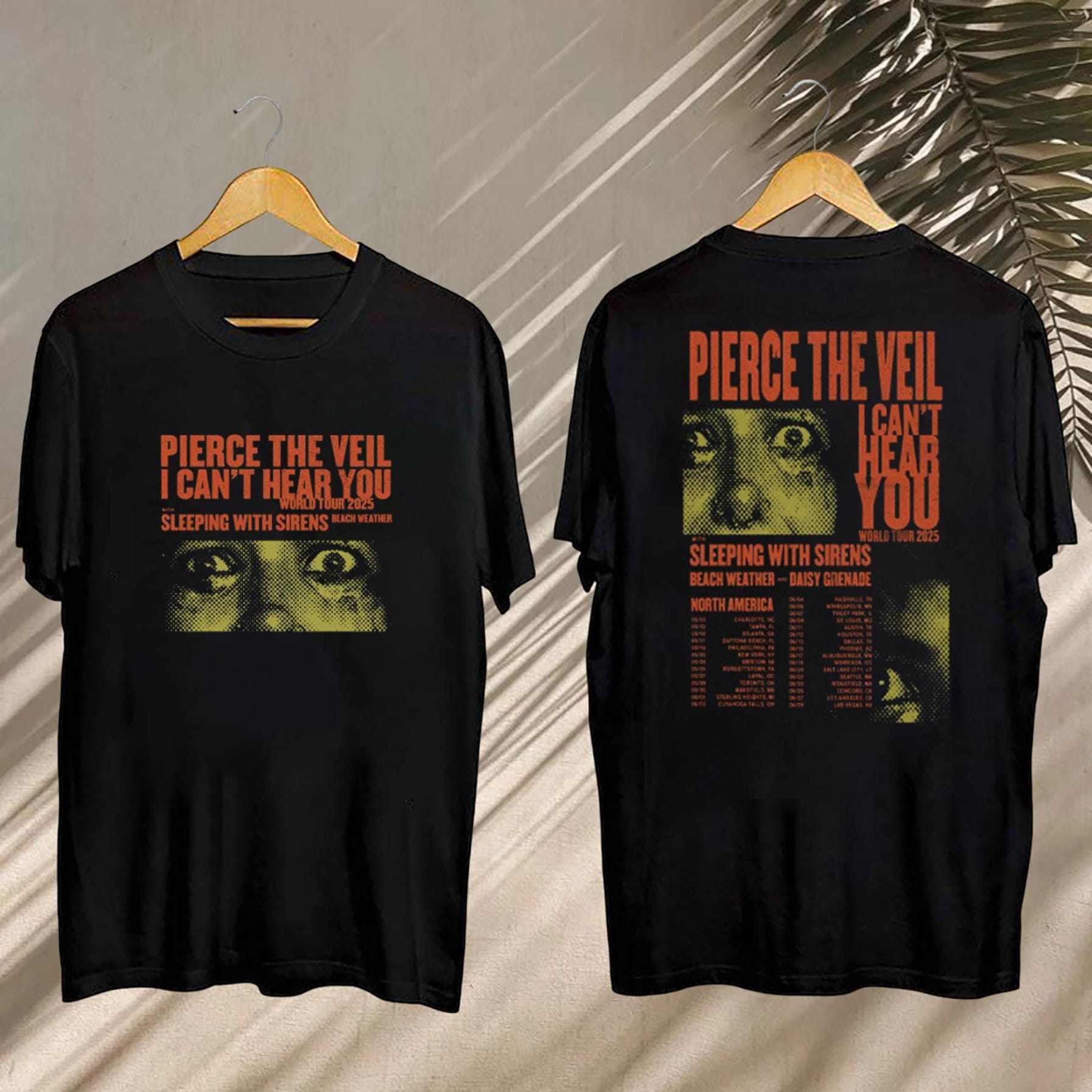 Pierce The Veil Graphic Shirt, Pierce The Veil I Can'T Hear You Tour 2025 Shirt, Pierce The Veil Fan Gift, Pierce The Veil Merch, Rock Music