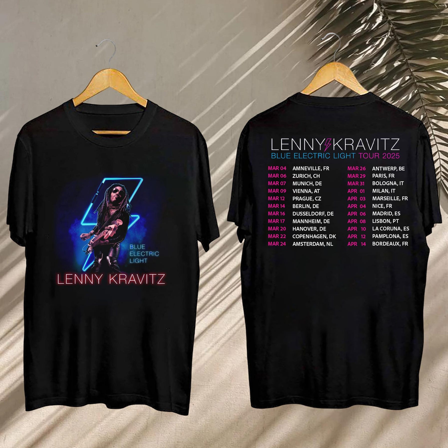 Lenny Kravitz Blue Electric Light Tour 2025 Tee, Lenny Kravitz Tshirt, Lenny Kravitz Blue Electric Light Tour Shirt, Lenny Kravitz Tour Gift