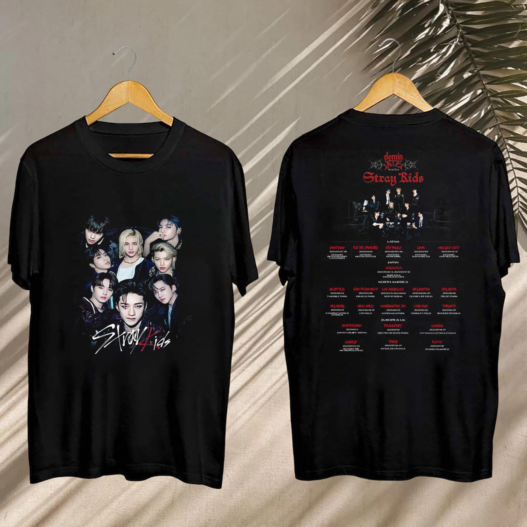 Skz Graphic Shirt, 2025 Stray Kids Dominate World Tour Shirt, Stray Kids 2025 Concert, Stray Kids Fan Gift, Stray Kids Merch, Kpop Fan Merch