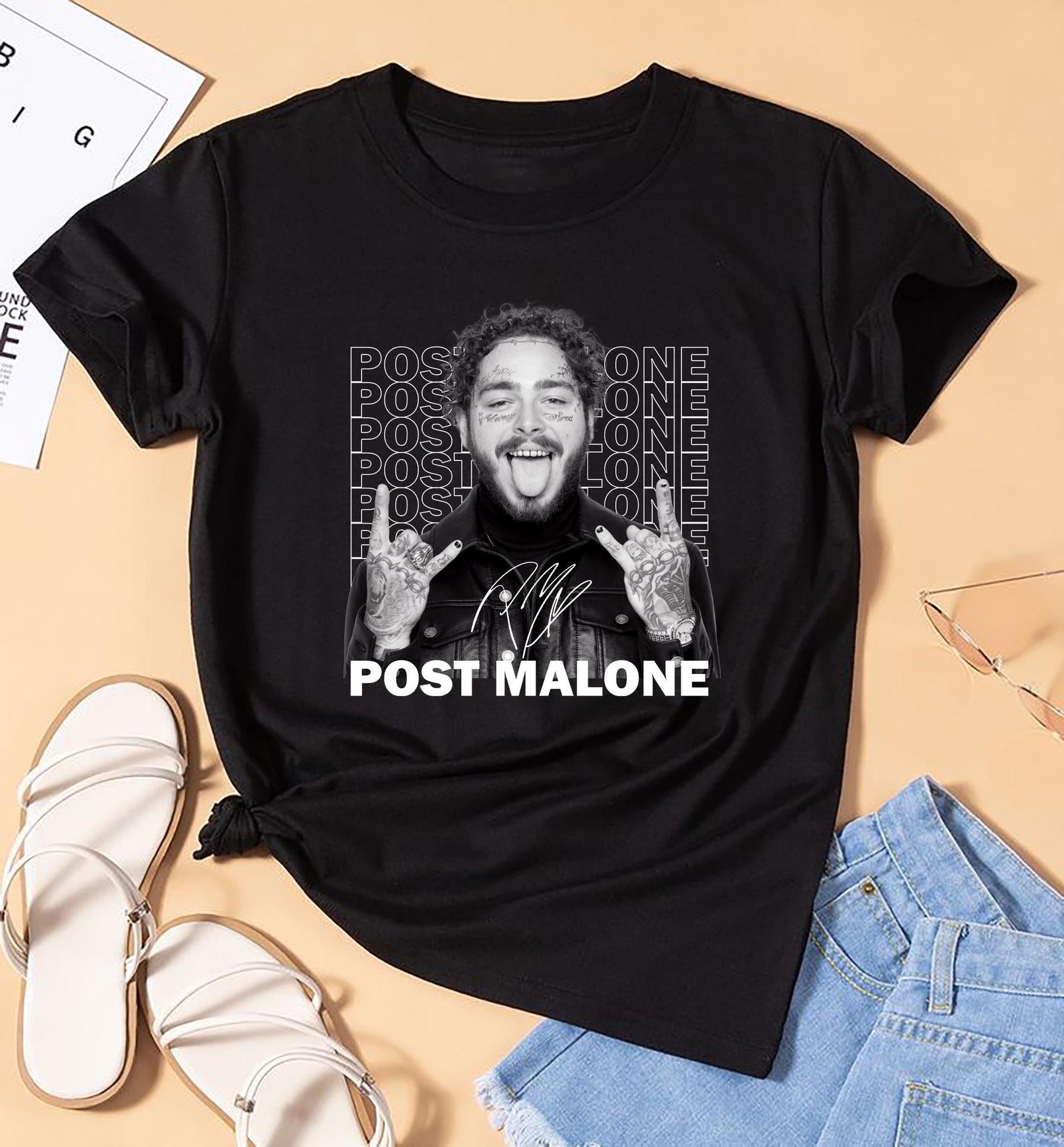 Post Malone Signature Shirt, Graphic Post Malone Shirt, Retro Rap 90S Tee, Post Malone Tour 2025 Shirt, Post Malone Fan Gift, Posty Tee