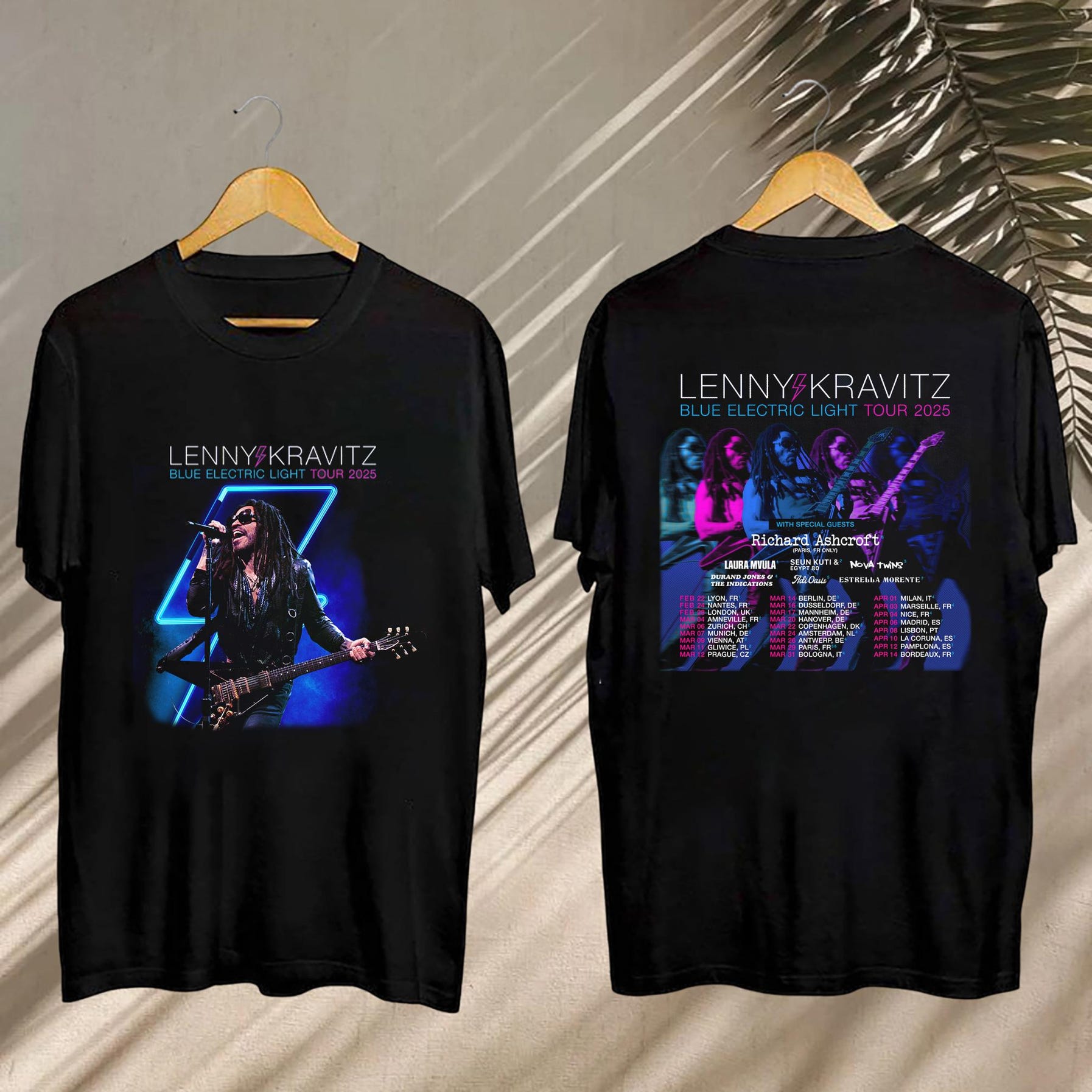 Lenny Kravitz, Lenny Kravitz 2025 Concershirt, Lenny Kravitz Blue Electric Light Tour 2025 Tee, Lenny Kravitz Tshirt, Lenny Kravitz Gift