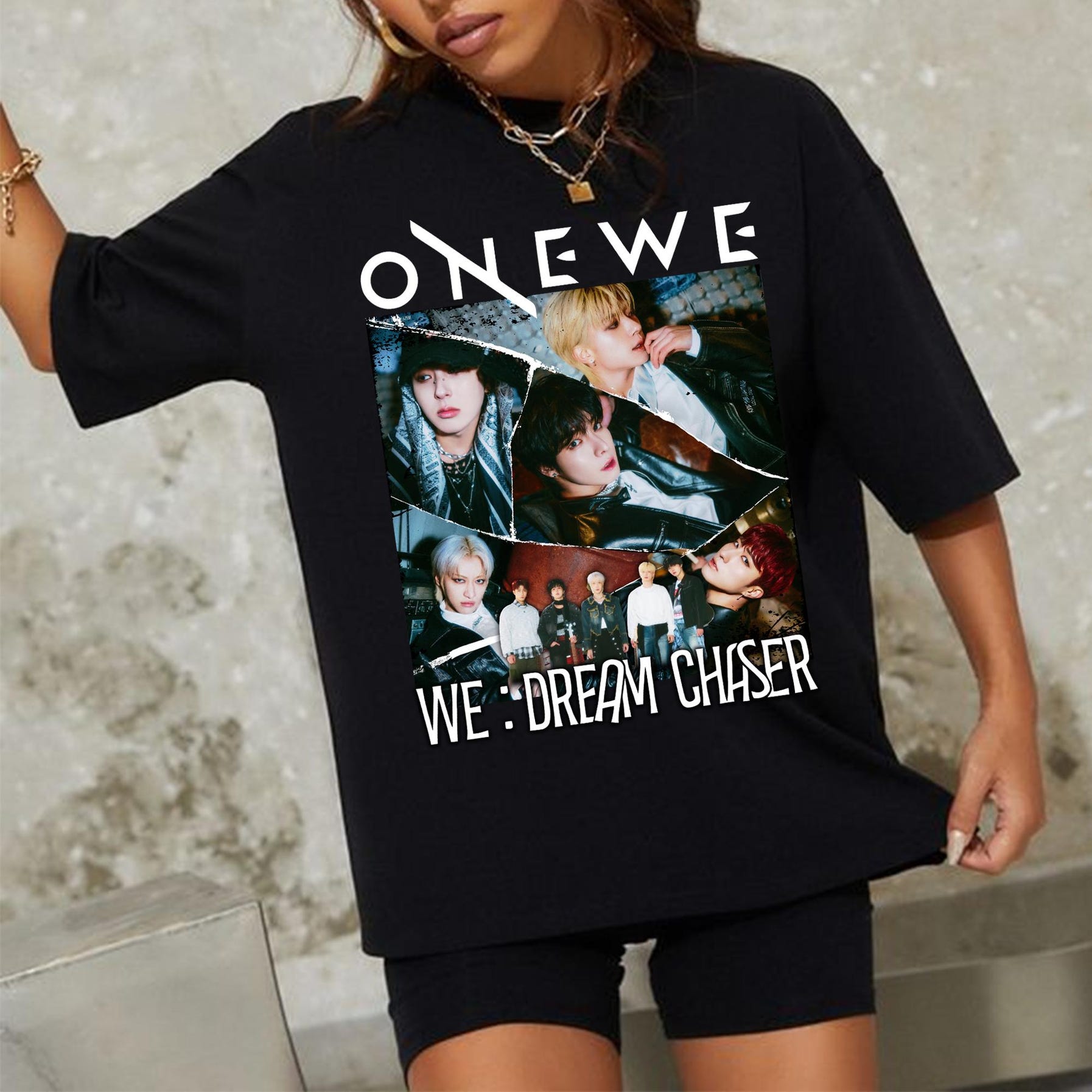 Onewe We: Dream Chaser Graphic Shirt, Onewe World Tour 2025 Shirt, Onewe O Evolution Shirt, Onewe Members Yong Hoon, Giuk, Harin