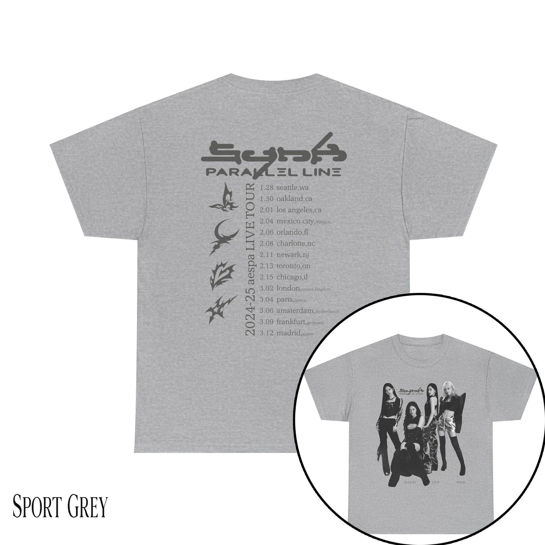 Aespa Synk: Parallel Line World Tour 2025 Shirt, Aespa Whiplash Album Shirt, Aespa Armageddon Shirt, Ningning, Karina, Giselle, Winter Tee