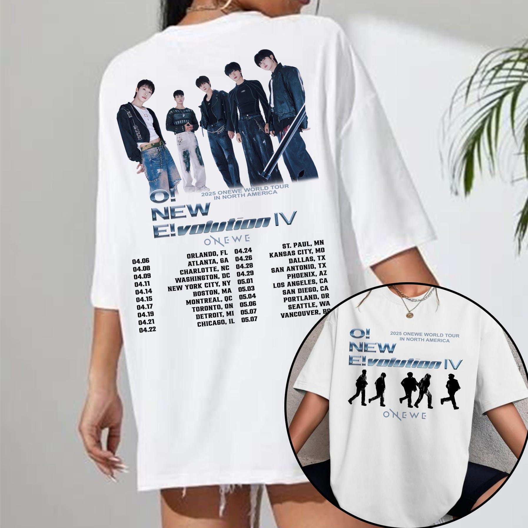 Onewe World Tour 2025 Shirt, Onewe O Evolution Iv Tour Shirt, Onewe We: Dream Chaser Shirt, Onewe Members Harin Yong Hoon, Giuk Tee