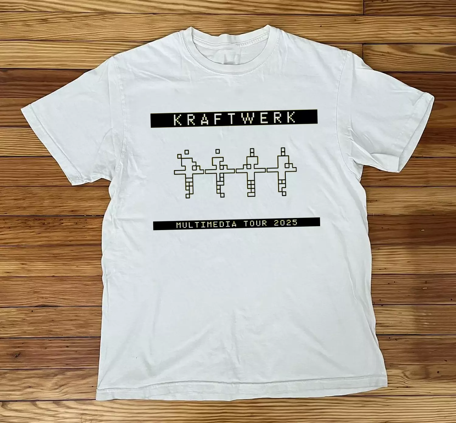 Kraftwerk Multimedia Tour 2025 - 50 Years Of Autobahn White Shirt Om476