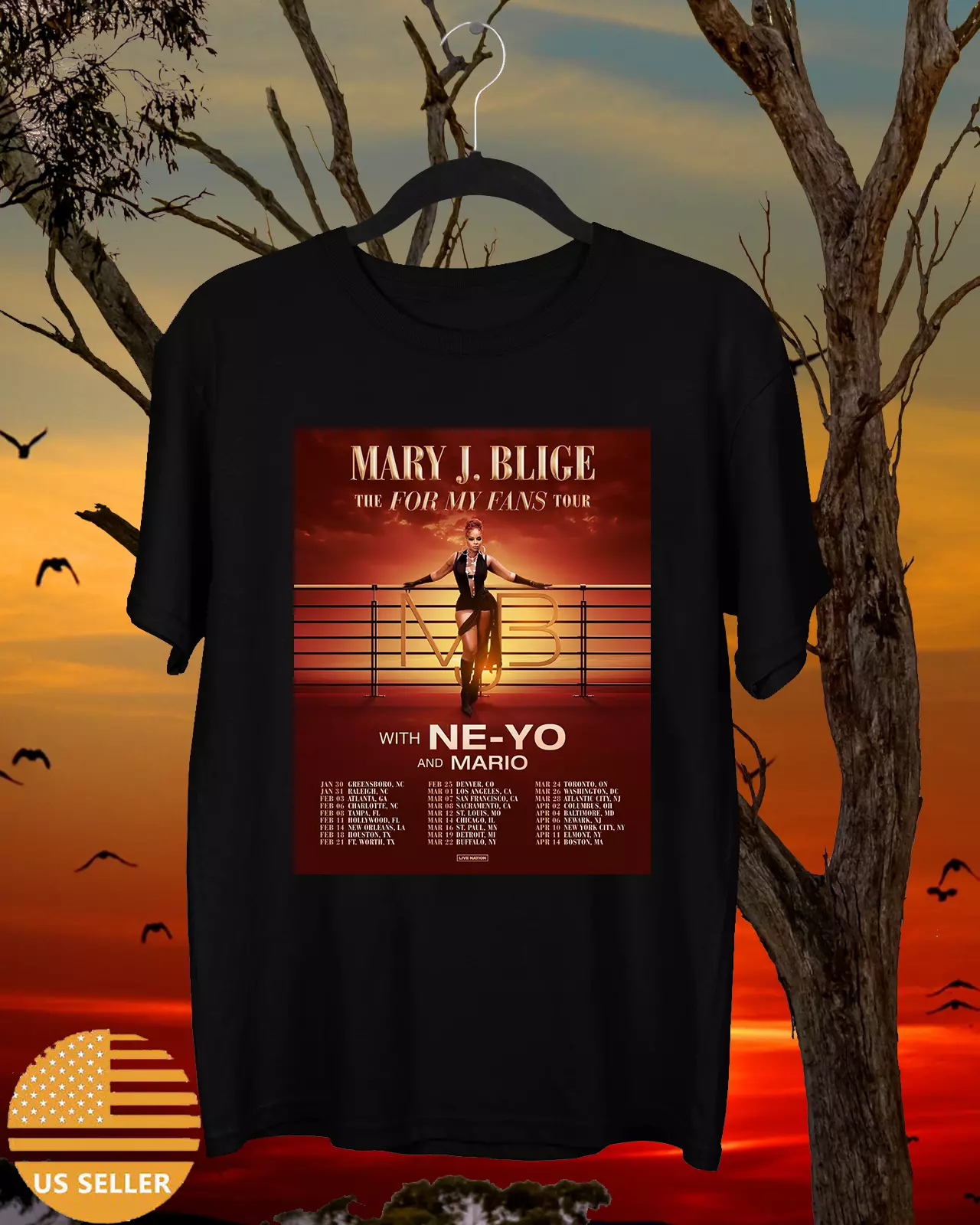 Mary J Blige The For My Fans Tour 2025 Shirt Size 