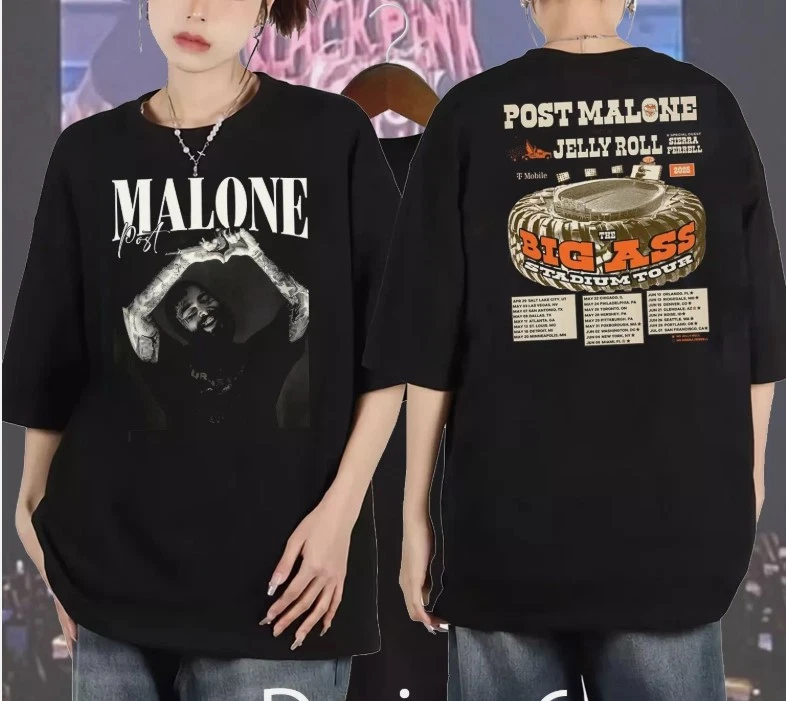 Post Malone With Jelly Roll The Big Ass Stadium Tour 2025 Shirt 6