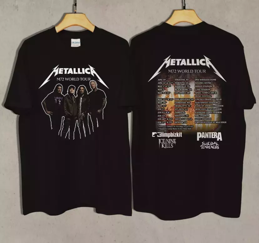 Metallica M72 World Tour 2025 Shirt Cotton Black Gift 