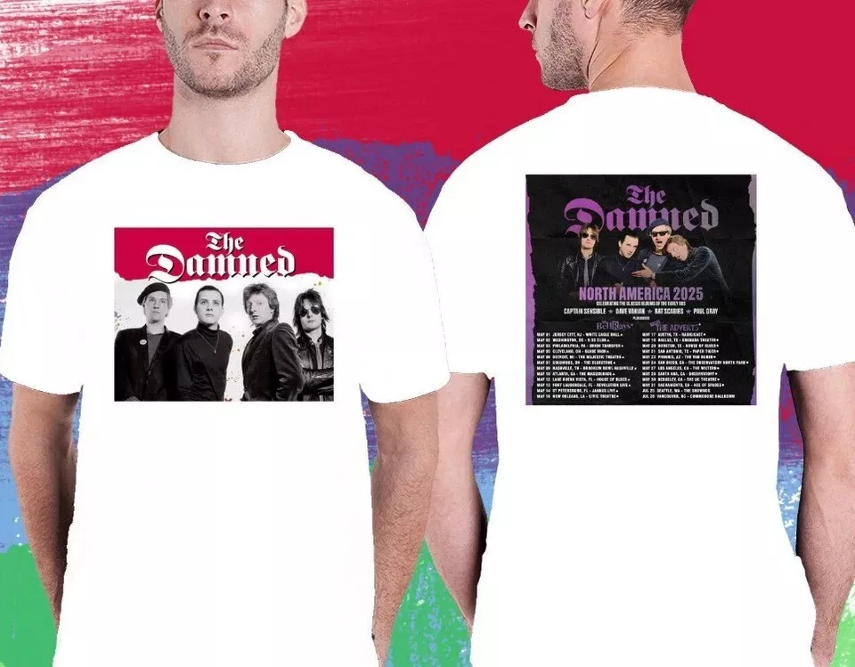 The Damned Celebrate Classic 80S Album Tour 2025 White Shirt