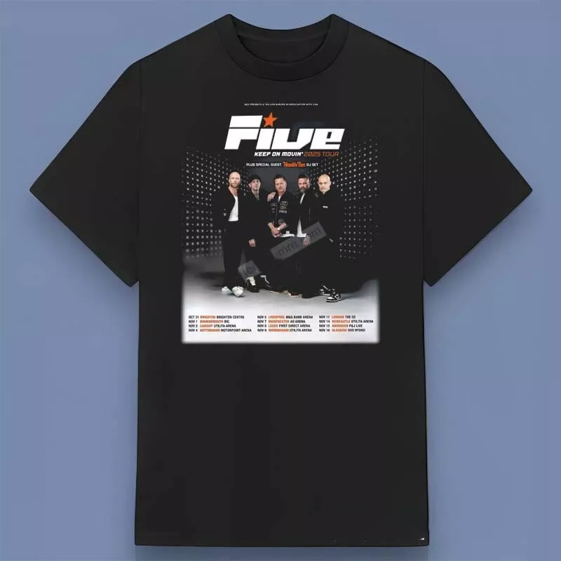 Five Band Keep On Movin Tour 2025 Shirt Gift For Friends Size S_4Xl