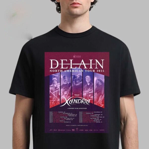 Delain North American Tour 2025 With Special Guest Xandria Tour Dates Shirt