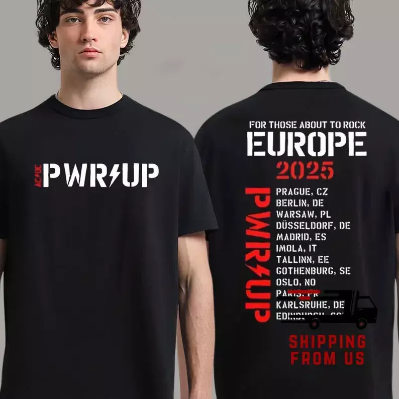 Acdc Pwr Up Tour 2025 Shirt, Acdc Band Europe Tour Unisex Shirt