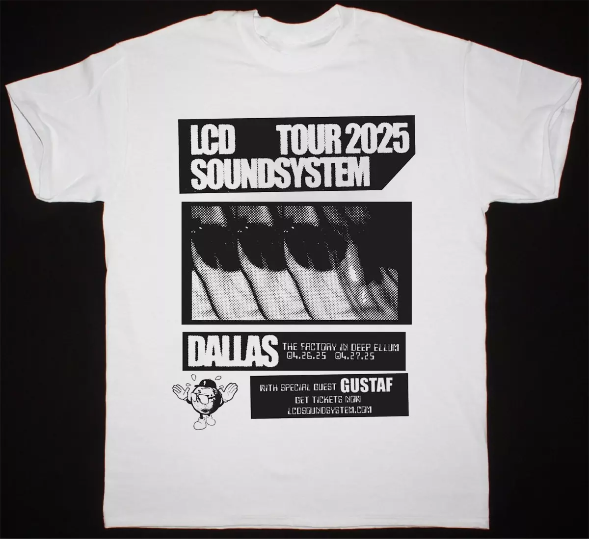 Lcd Soundsystem 2025 Tour White Gifshirt