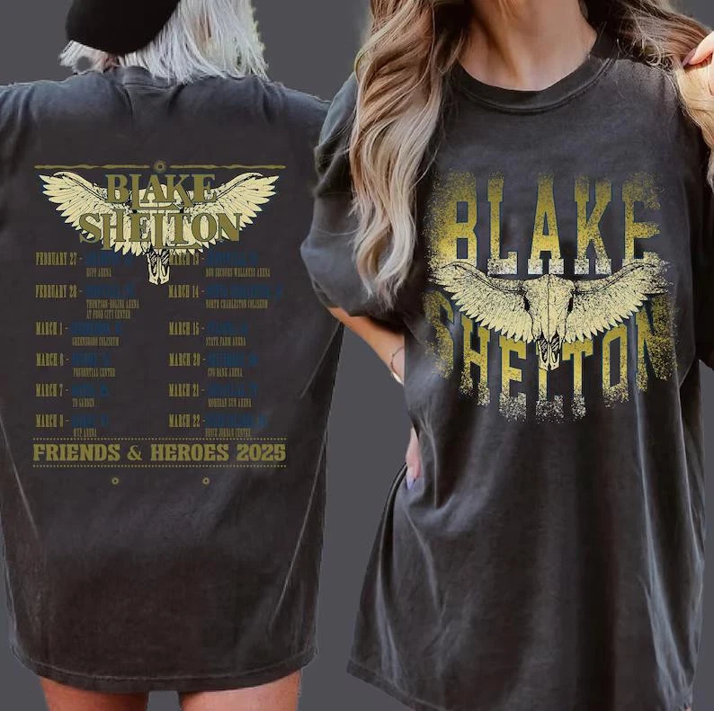 Blake Shelton Shirt Blake Shelton Friends And Heroes Tour 2025 Shirt