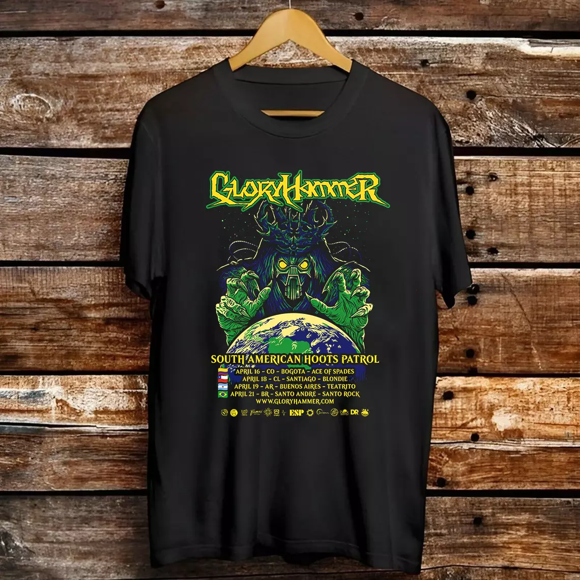 Mighty Warriors Of South America Gloryhammer Tour 2025 Shirt Size 