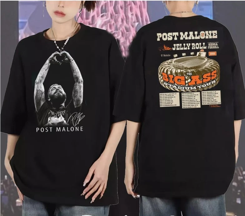 Post Malone With Jelly Roll The Big Ass Stadium Tour 2025 Shirt 9