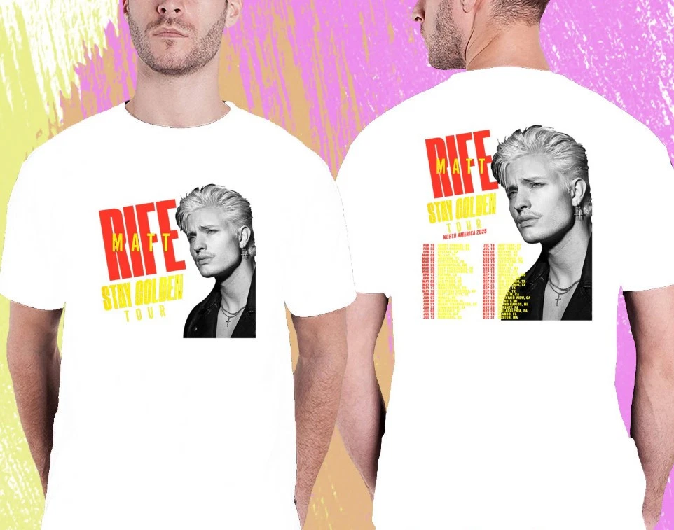 Matt Rife Stay Golden NAmerican Tour 2025 Shirt Matt Rife Stand Up Comedy White