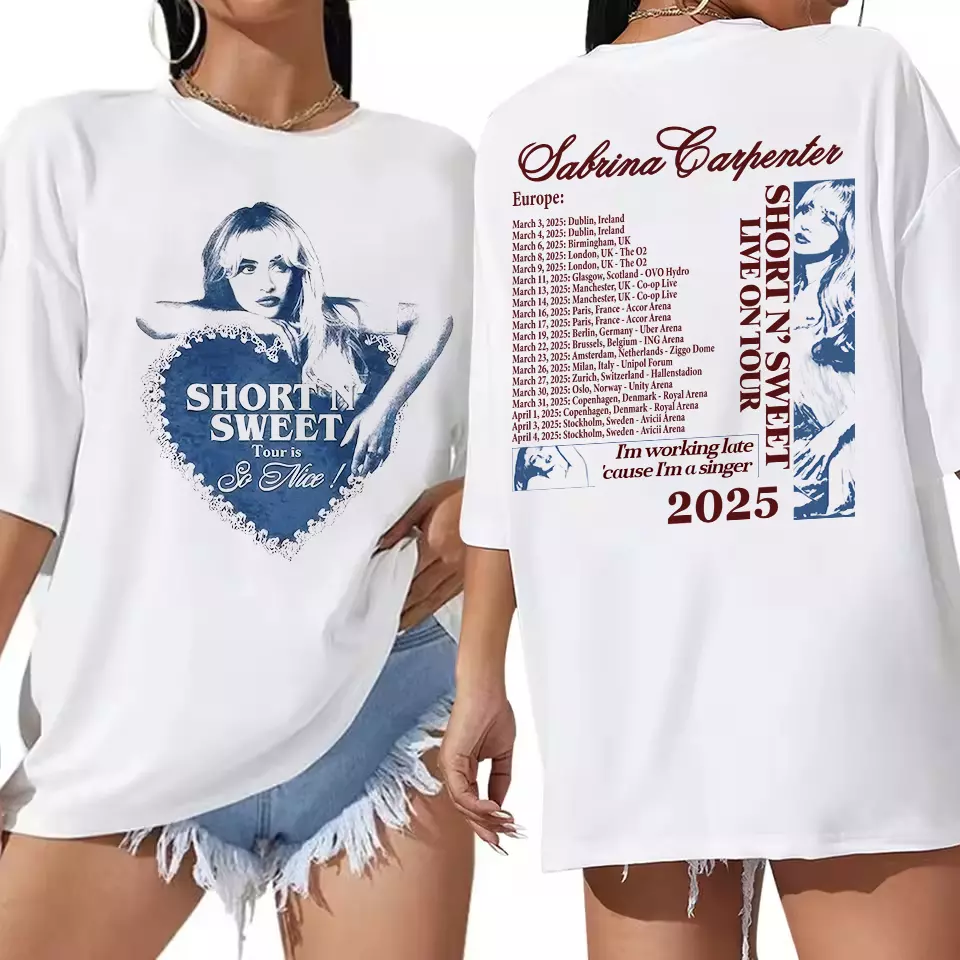 Sabrina Carpenter Shirt, Short N Sweet Tour Europe 2025 Shirt, Adorable Sweet