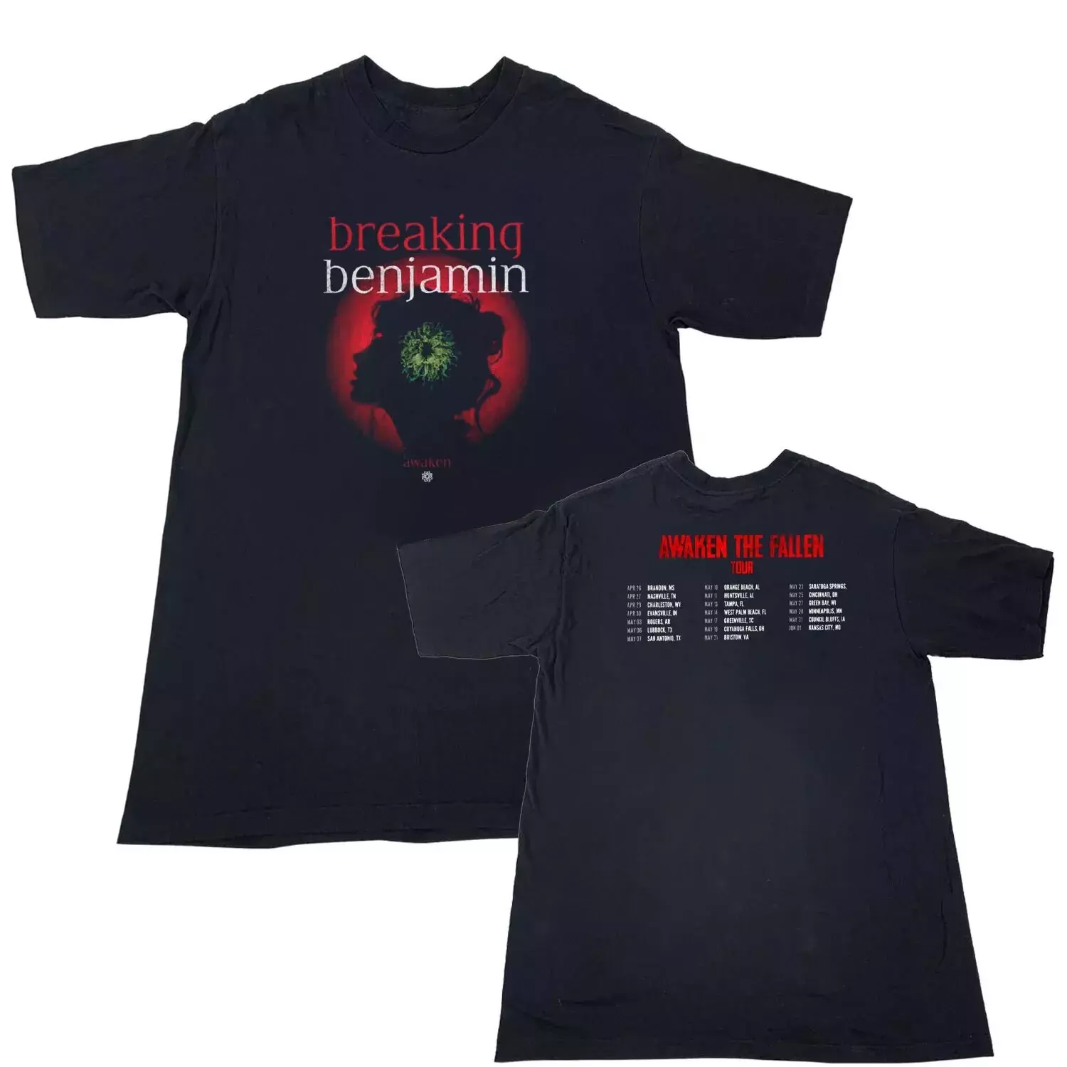 Breaking Benjamin Awaken The Fallen 2025 Tour Dates Two Sided Unisex Shirt